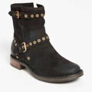 UGG Fabrizia Studded Distressed Suede Zip Moto Ankle B Women Size 8